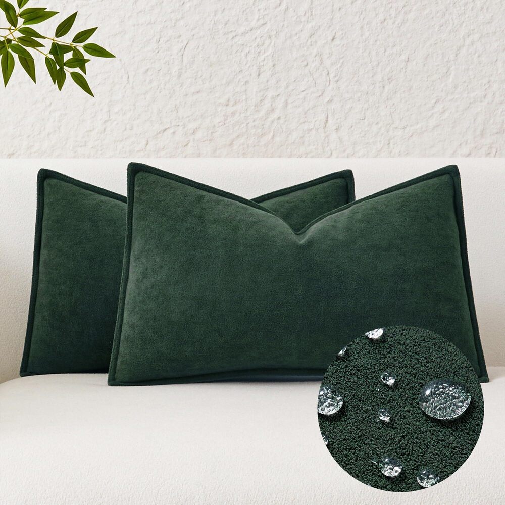 6029 Kevin Textile Christmas Decorative Pillow Covers Dark Green 12x20 Inch